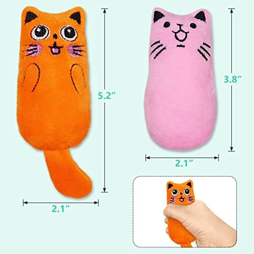 צעצועי חתול שיטק, [4 יחידות] צעצוע ללעוס חתול קטיפה רך לחתולים מקורה, כרית חתלתול אינטראקטיבית צעצוע